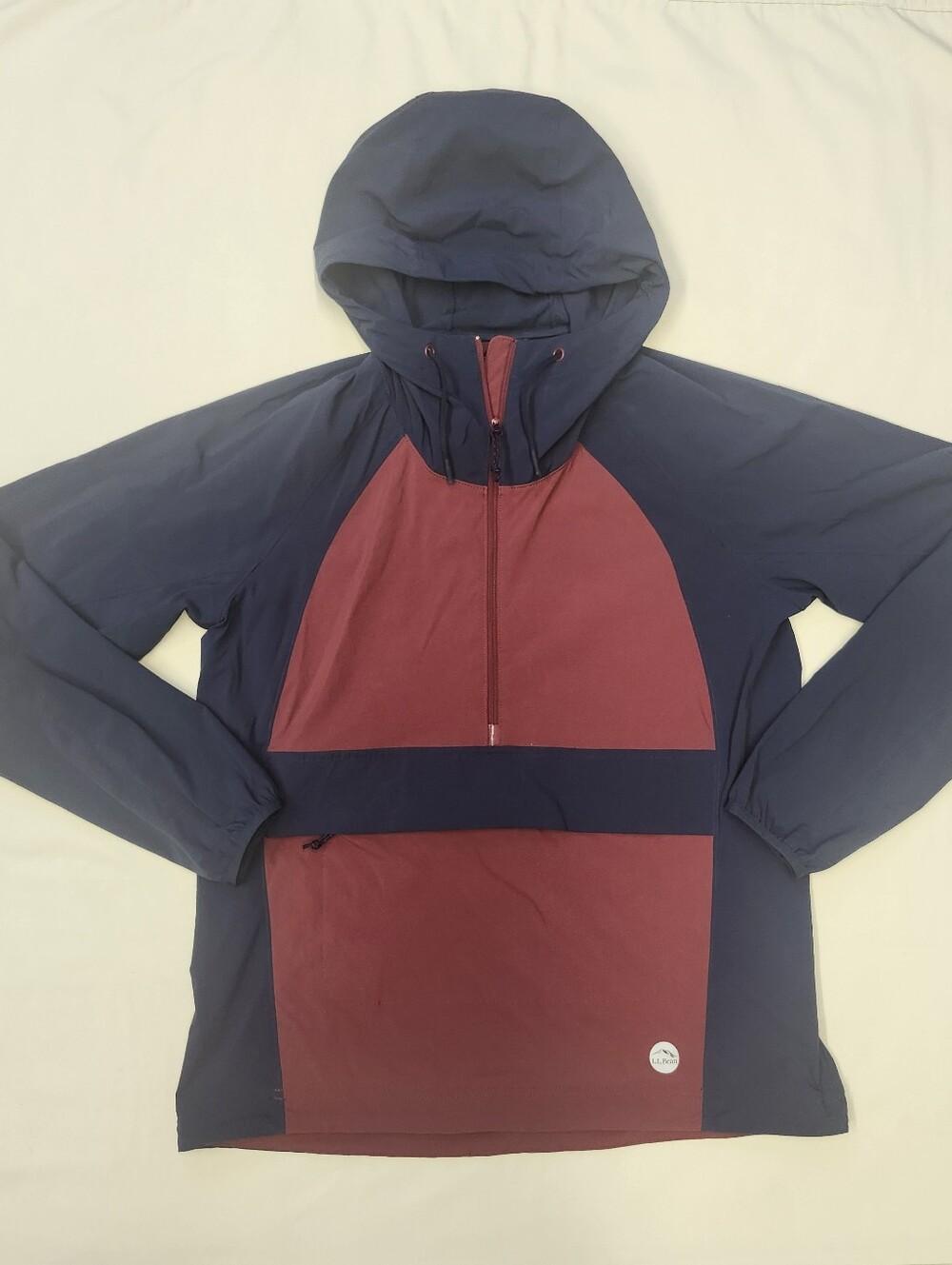 LL Bean Womens Anorak Colorblock Windbreaker Pullover Smal